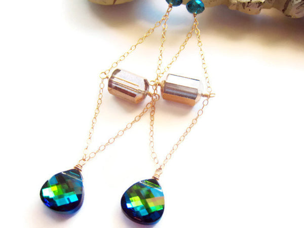 Vintage Jewel Tones Crystal Bead Earrings - Sienna Grace Jewelry | Pretty Little Handcrafted Sparkles
