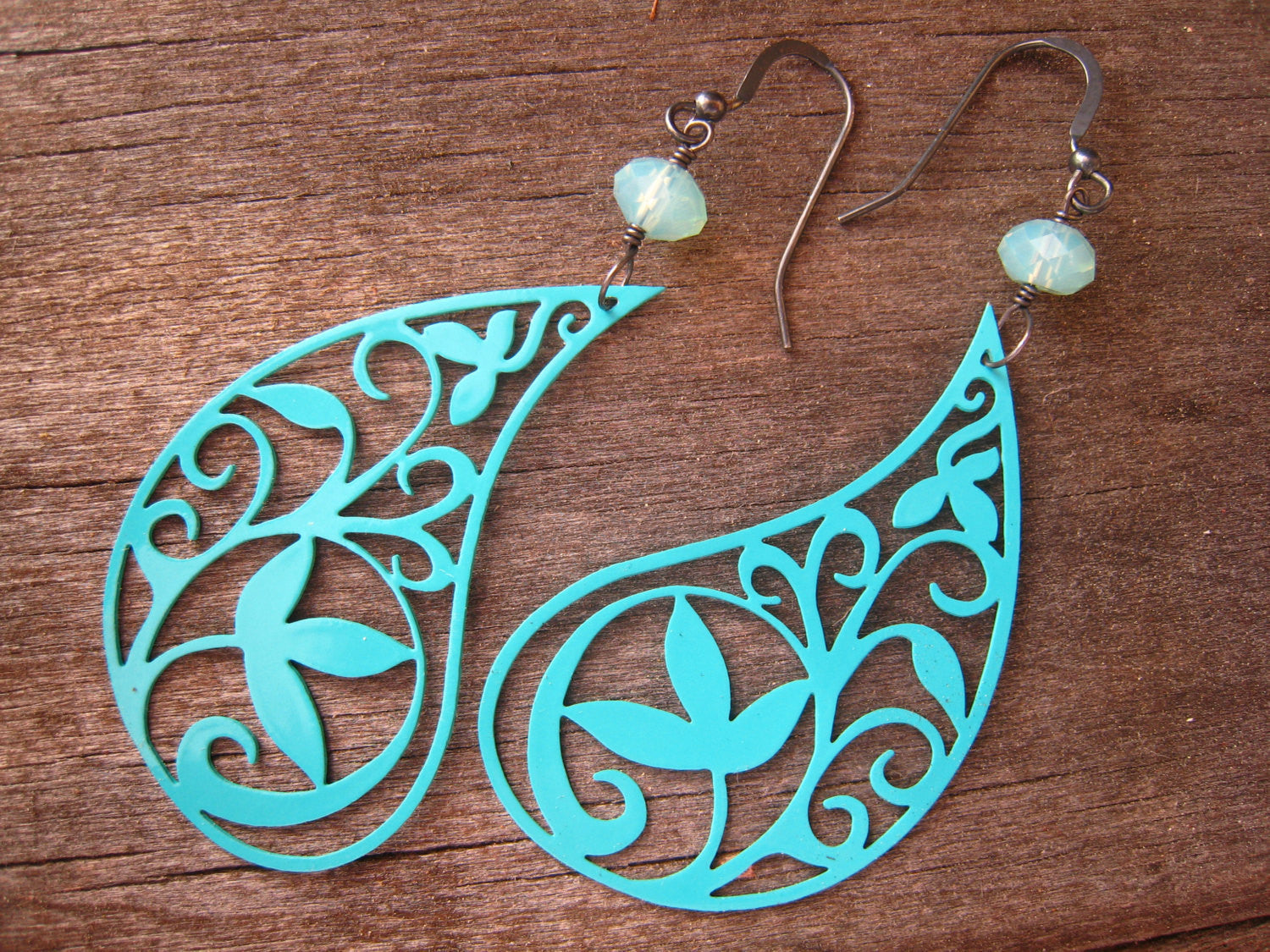 Turquoise Paisley Earrings Bohemian Style - Sienna Grace Jewelry | Pretty Little Handcrafted Sparkles