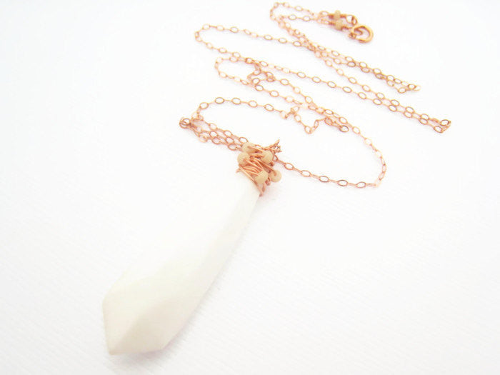 Vintage White Czech Glass Necklace - Sienna Grace Jewelry | Pretty Little Handcrafted Sparkles