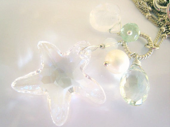 Swarovski Crystal Starfish Charm Necklace - Sienna Grace Jewelry | Pretty Little Handcrafted Sparkles