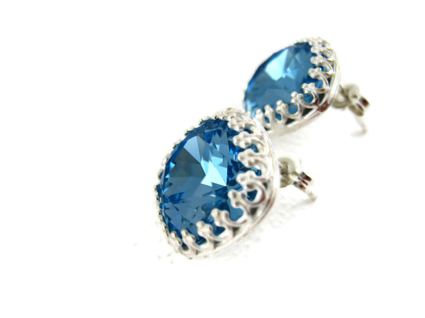 Aquamarine Swarovski Crystal Earrings - Sienna Grace Jewelry | Pretty Little Handcrafted Sparkles