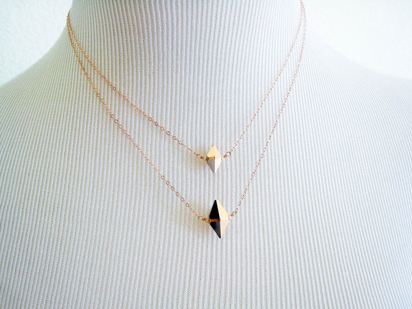 Swarovski Rose Gold Crystal Spike Necklace Double Strand - Sienna Grace Jewelry | Pretty Little Handcrafted Sparkles