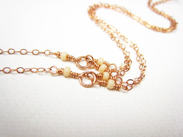 Swarovski Rose Gold Crystal Spike Necklace Double Strand - Sienna Grace Jewelry | Pretty Little Handcrafted Sparkles
