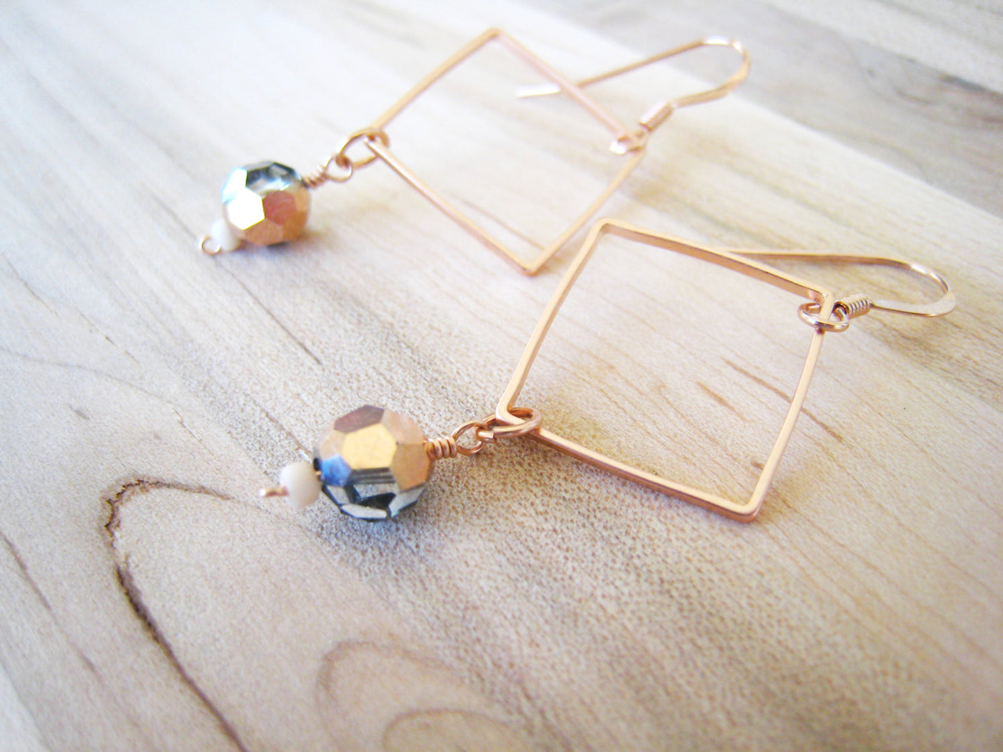 Rose Gold Geometric Minimalist Style Earrings - Sienna Grace Jewelry | Pretty Little Handcrafted Sparkles