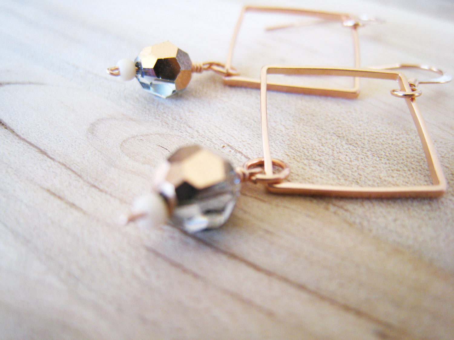 Rose Gold Geometric Minimalist Style Earrings - Sienna Grace Jewelry | Pretty Little Handcrafted Sparkles