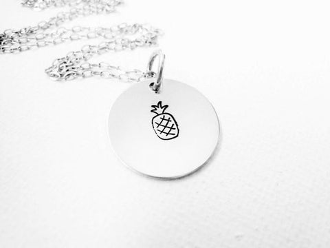 Pineapple Necklace Hand Stamped Pineapple Jewelry - Sienna Grace Jewelry | Pretty Little Handcrafted Sparkles