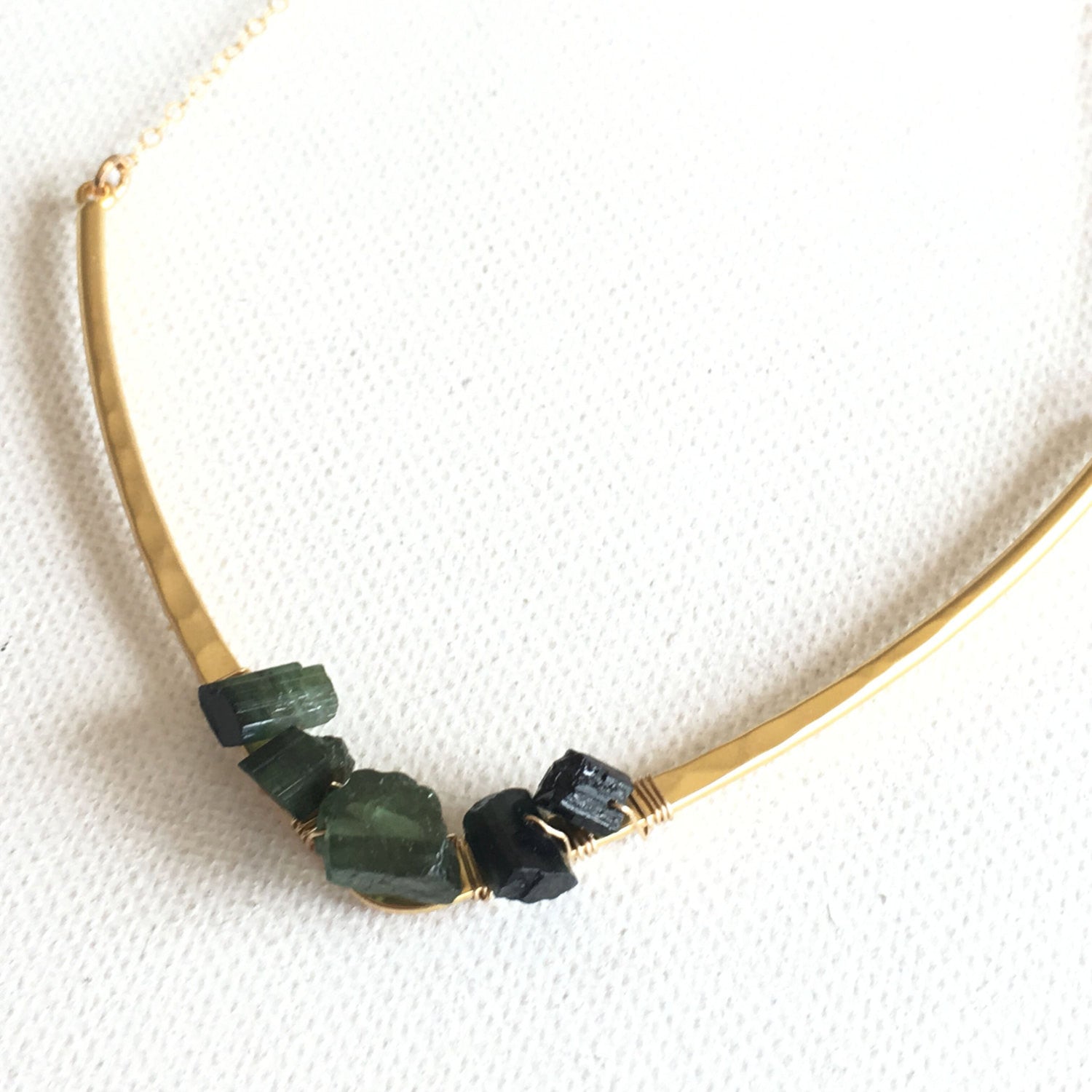 Organic Nugget Necklace Raw Petrol Tourmaline - Sienna Grace Jewelry | Pretty Little Handcrafted Sparkles