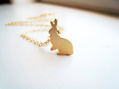 Little Bunny Rabbit Necklace Gold Rabbit Jewelry - Sienna Grace Jewelry | Pretty Little Handcrafted Sparkles