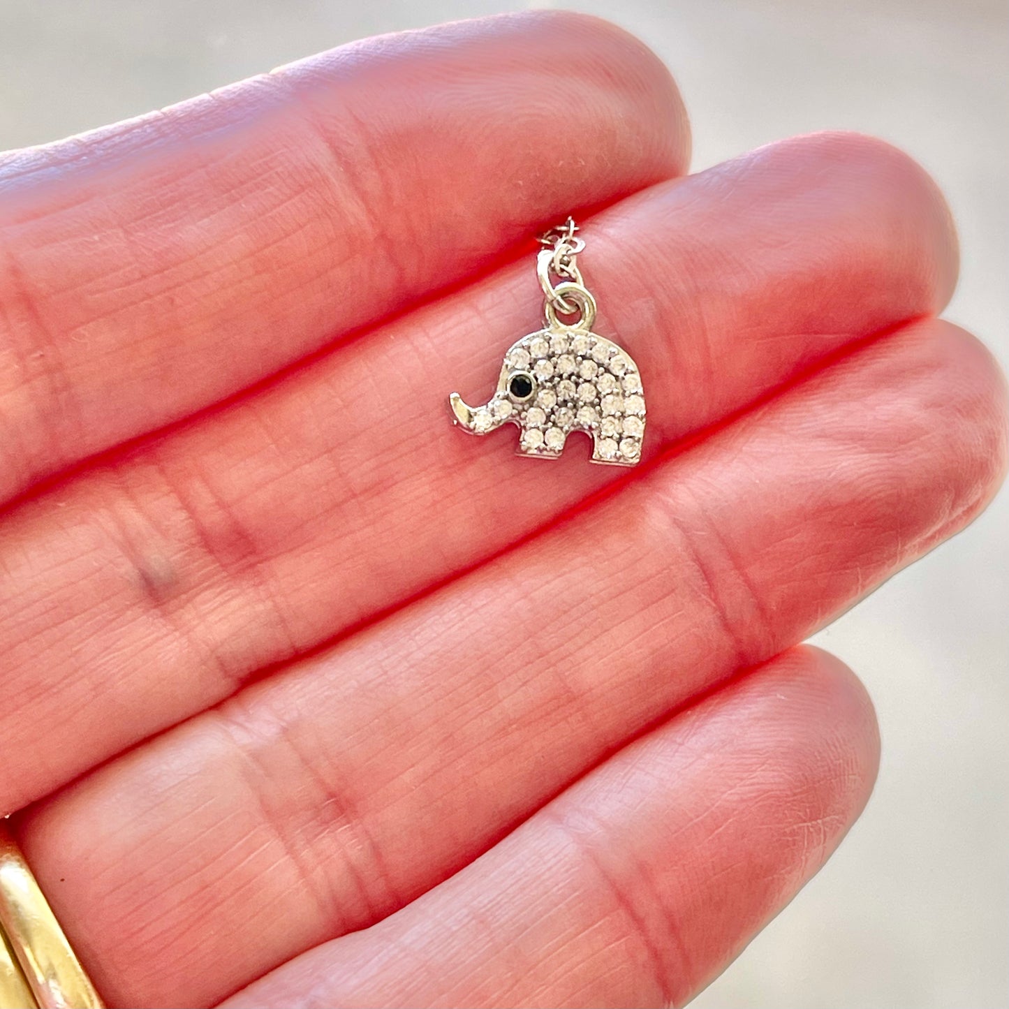 Little Elephant CZ Charm Necklace