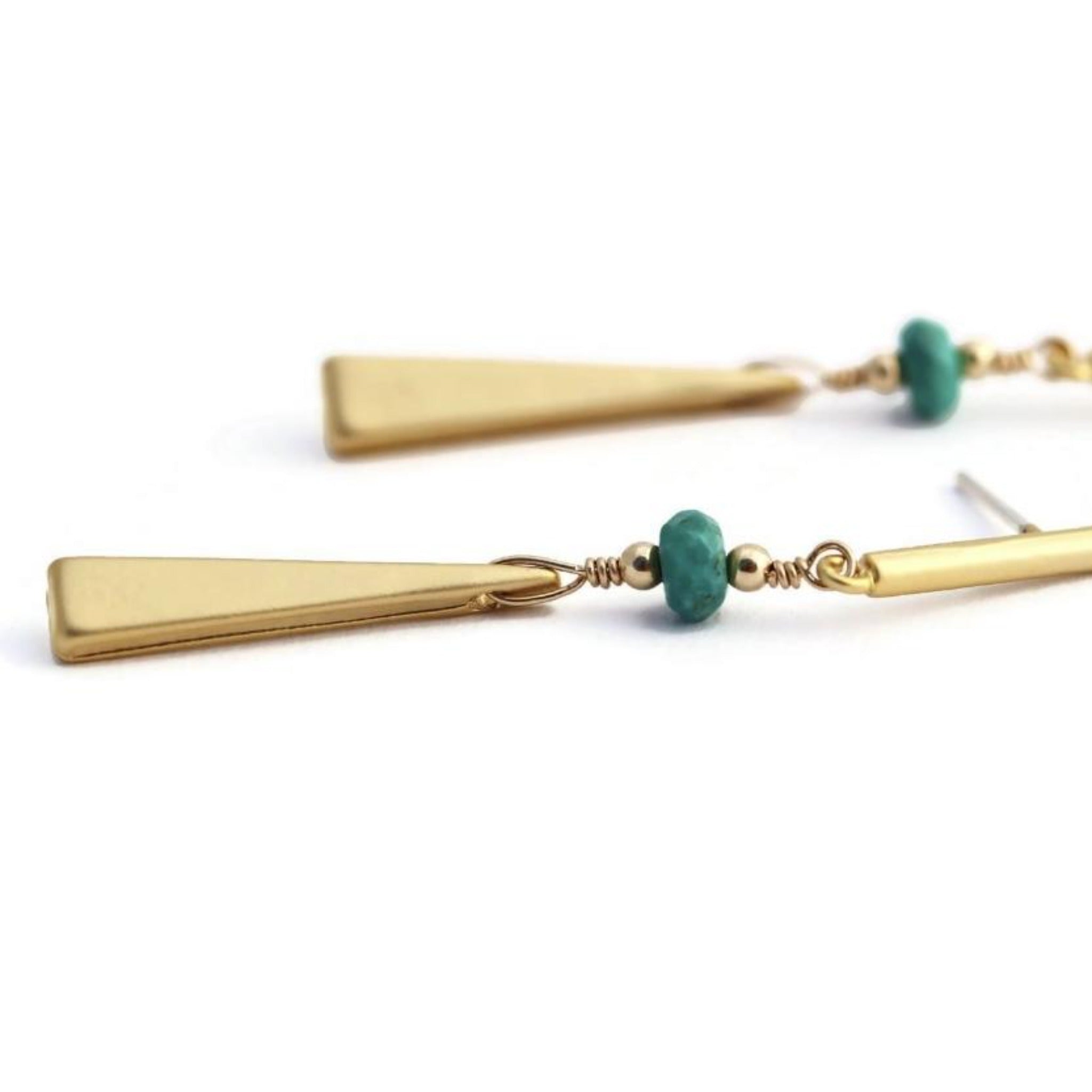 As Seen On The Young And The Restless Linear Turquoise Bar Earrings