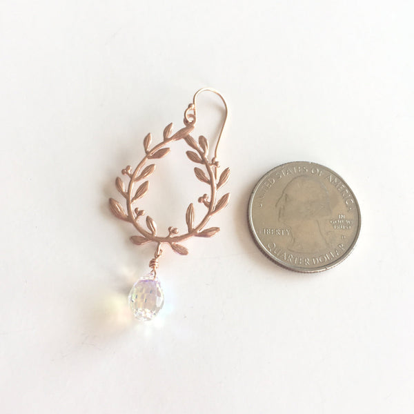 Rose Gold Laurel Leaf Earrings - Sienna Grace Jewelry | Pretty Little Handcrafted Sparkles