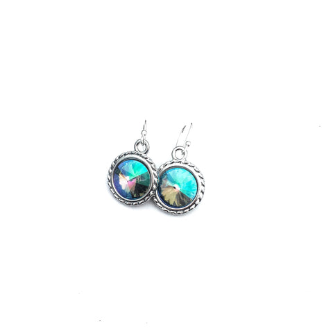 Swarovski Crystal Silver Earrings Unicorn Colors Dangle Drop Earrings - Sienna Grace Jewelry | Pretty Little Handcrafted Sparkles