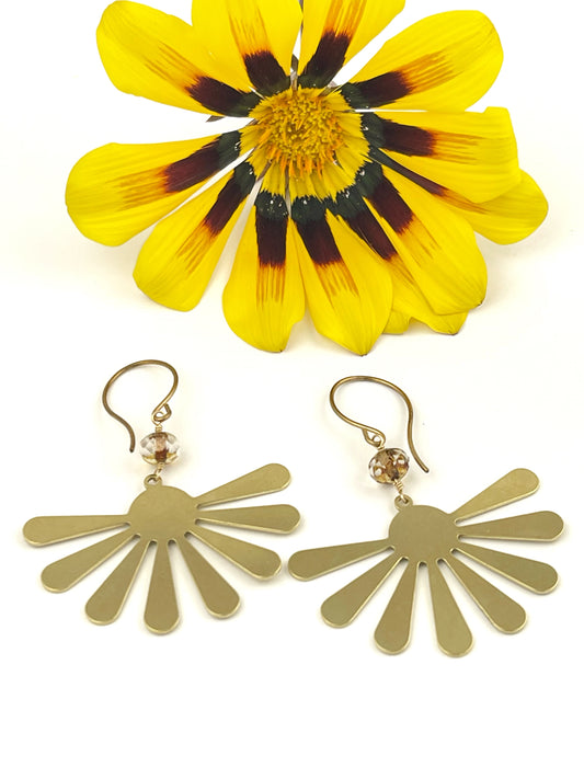 Flower Power Brass Earrings - Sienna Grace Jewelry