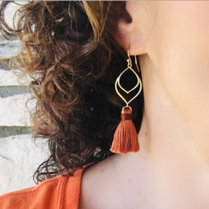 Tassel Earrings Gold or Silver Colors of Fall Bohemian Style - Sienna Grace Jewelry | Pretty Little Handcrafted Sparkles