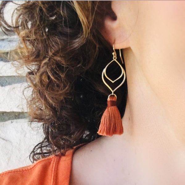 Tassel Earrings Gold or Silver Colors of Fall Bohemian Style - Sienna Grace Jewelry | Pretty Little Handcrafted Sparkles