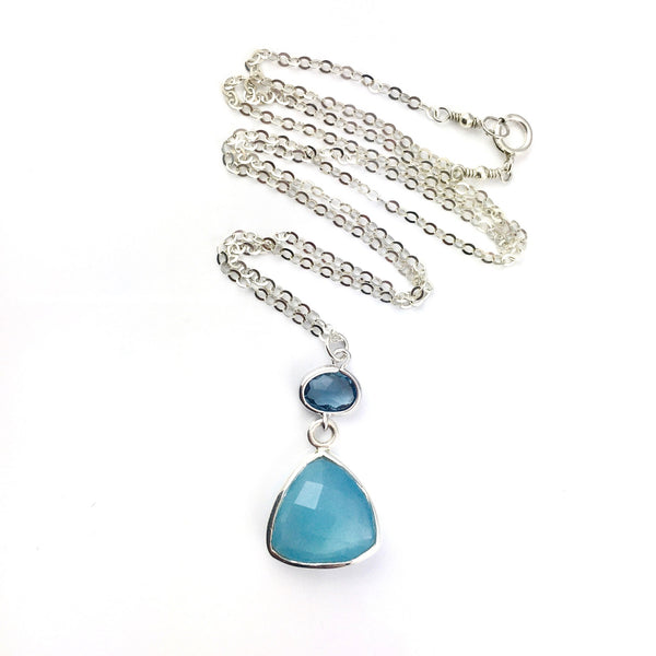 Blue Chalcedony Sterling Silver Necklace - Sienna Grace Jewelry
