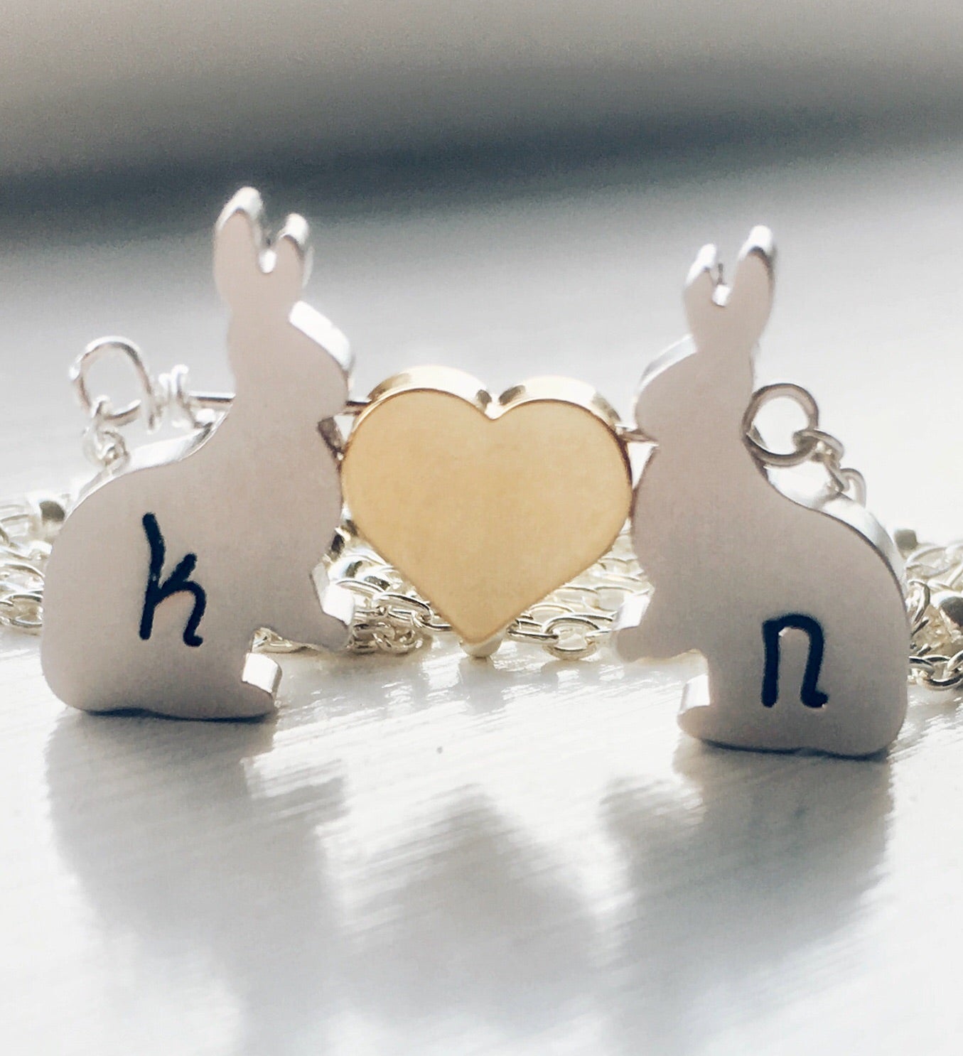 Love Bunnies Necklace Rabbits Nature Woodland Jewelry - Sienna Grace Jewelry | Pretty Little Handcrafted Sparkles
