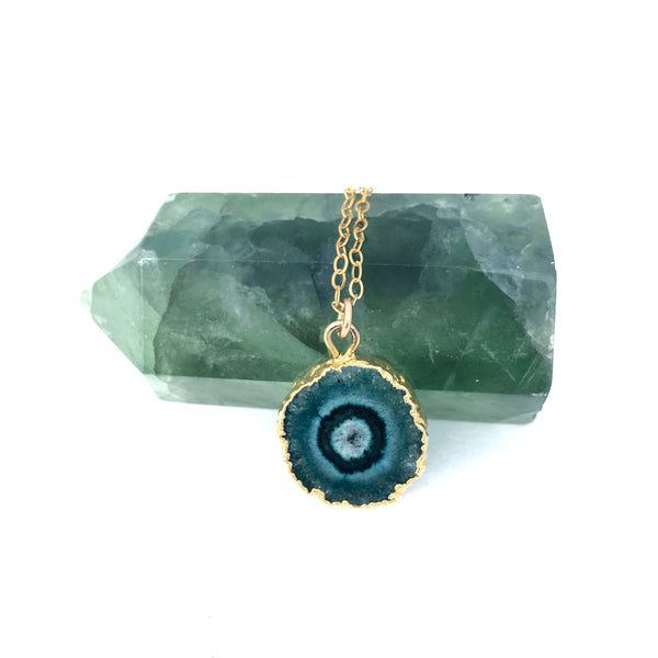 Green and Teal Solar Quartz Pendant - Sienna Grace Jewelry | Pretty Little Handcrafted Sparkles