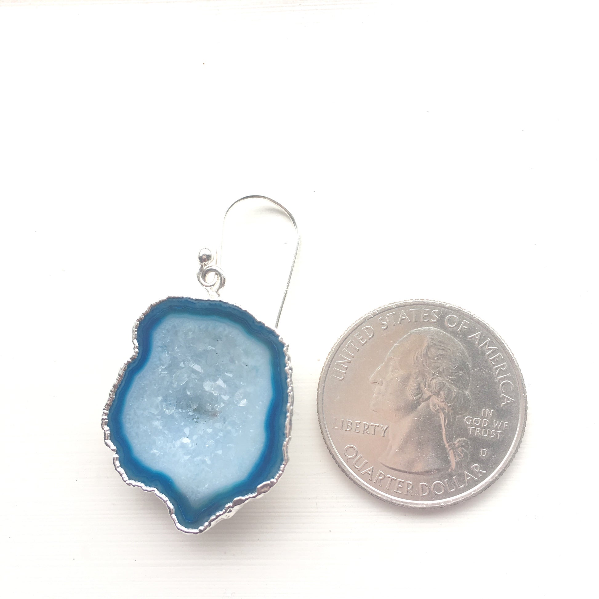 Light Blue Druzy Geode Earrings Silver - Sienna Grace Jewelry | Pretty Little Handcrafted Sparkles